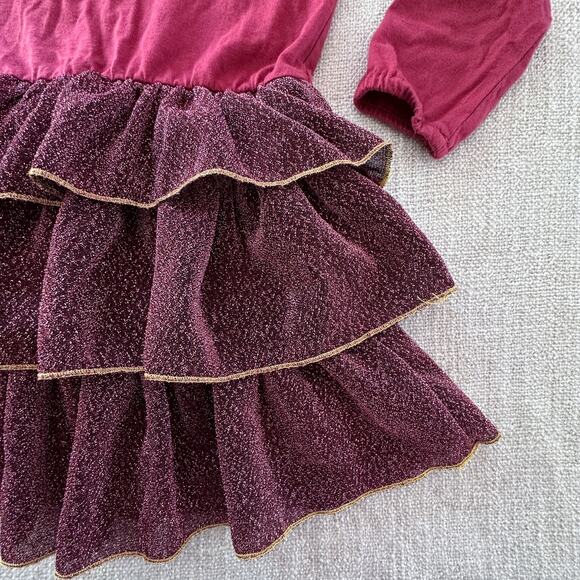 Mini Boden Burgundy Tulle Skirted Dress VGUC 4/5 - Picture 4 of 7
